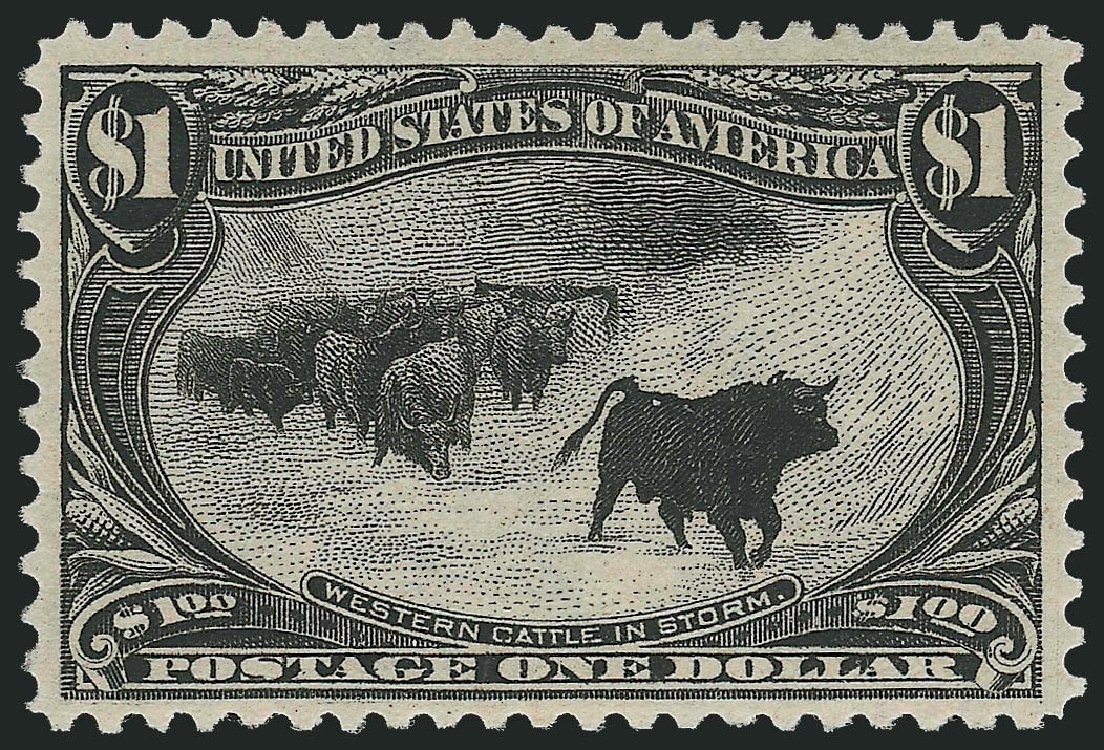 US Stamps Value Scott Catalog # 292 - 1898 US$1.00 Trans Mississippi Exposition. Robert Siegel Auction Galleries, Mar 2012, Sale 1019, Lot 648