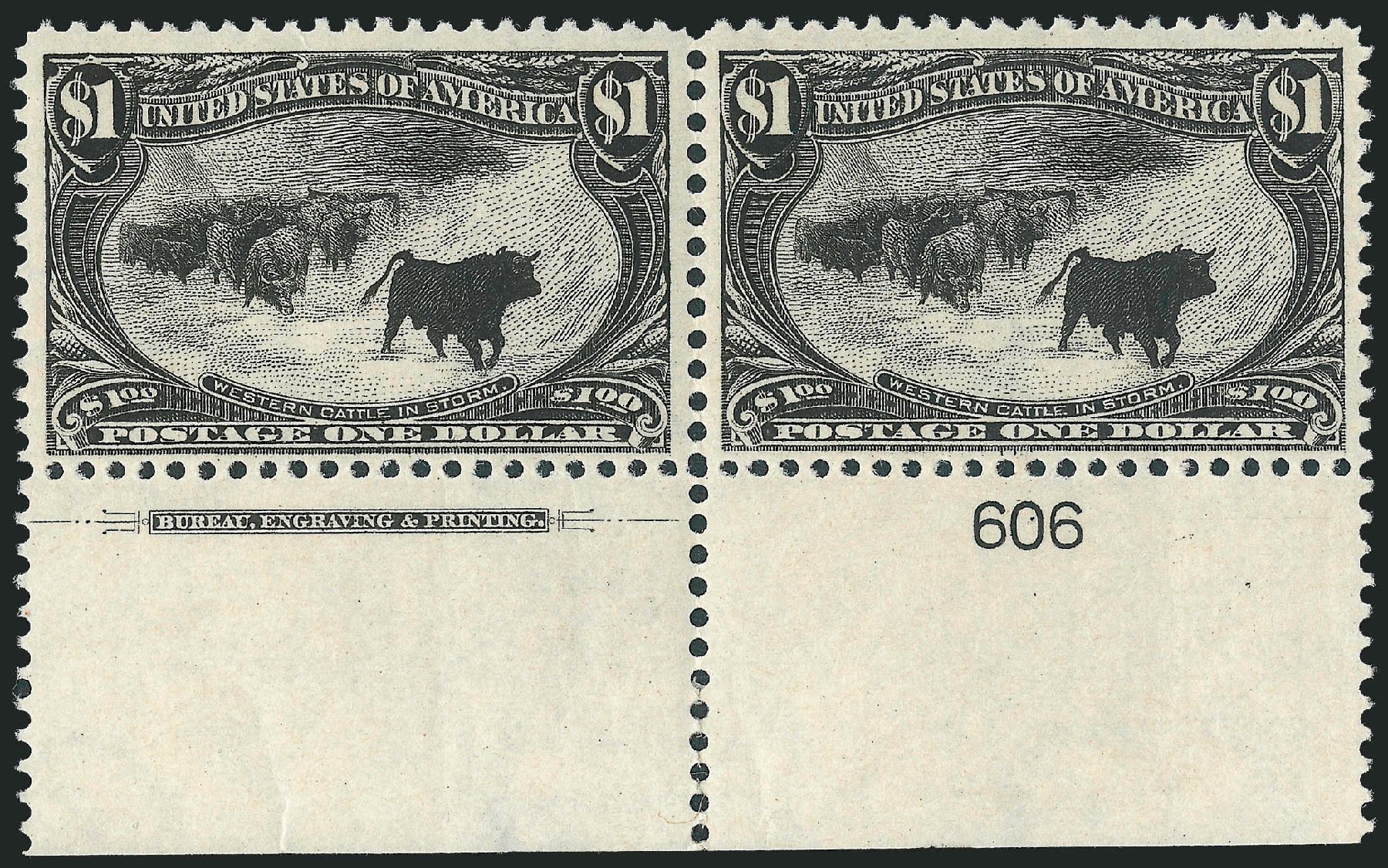 US Stamp Value Scott Cat. # 292: 1898 US$1.00 Trans Mississippi Exposition. Robert Siegel Auction Galleries, Nov 2013, Sale 1056, Lot 348