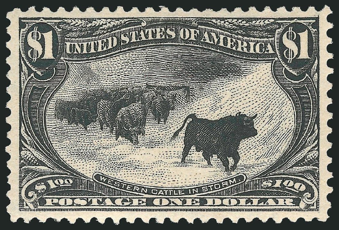 US Stamp Values Scott Cat. # 292 - US$1.00 1898 Trans Mississippi Exposition. Robert Siegel Auction Galleries, Nov 2013, Sale 1061, Lot 3798