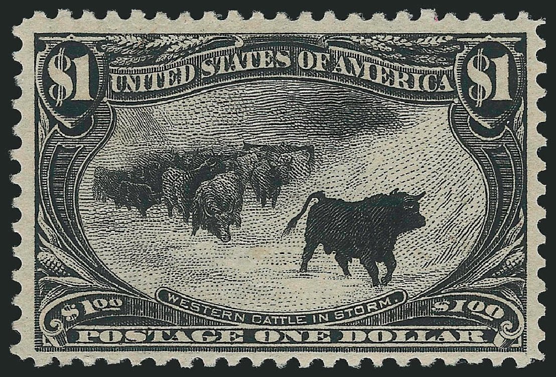 Price of US Stamp Scott Catalog 292 - 1898 US$1.00 Trans Mississippi Exposition. Robert Siegel Auction Galleries, Oct 2014, Sale 1082, Lot 428