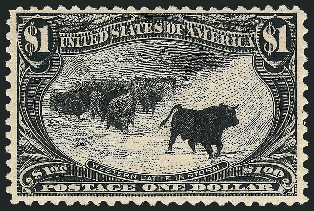 US Stamps Values Scott Catalog 292 - US$1.00 1898 Trans Mississippi Exposition. Robert Siegel Auction Galleries, Jun 2009, Sale 975, Lot 1638