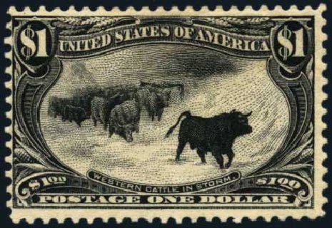 Value of US Stamps Scott Catalogue #292: US$1.00 1898 Trans Mississippi Exposition. Harmer-Schau Auction Galleries, Jan 2014, Sale 100, Lot 539