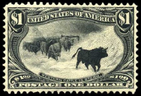 US Stamps Price Scott #292: US$1.00 1898 Trans Mississippi Exposition. Harmer-Schau Auction Galleries, Oct 2010, Sale 87, Lot 249