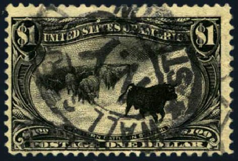 Values of US Stamps Scott Catalogue #292 - US$1.00 1898 Trans Mississippi Exposition. Harmer-Schau Auction Galleries, Jan 2013, Sale 96, Lot 529