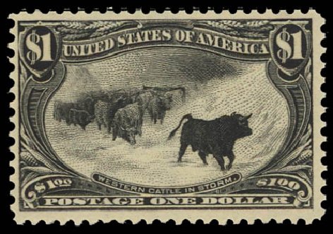Cost of US Stamps Scott Catalog #292 - US$1.00 1898 Trans Mississippi Exposition. Daniel Kelleher Auctions, Apr 2012, Sale 629, Lot 269