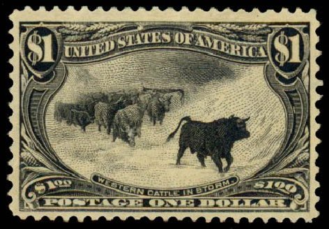 Prices of US Stamps Scott Cat. #292: 1898 US$1.00 Trans Mississippi Exposition. Daniel Kelleher Auctions, Dec 2013, Sale 640, Lot 259