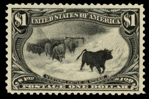 Cost of US Stamp Scott Catalog 292: 1898 US$1.00 Trans Mississippi Exposition. Daniel Kelleher Auctions, Oct 2014, Sale 660, Lot 2279