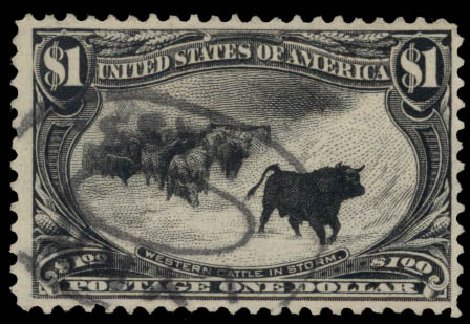 Cost of US Stamp Scott Cat. #292 - 1898 US$1.00 Trans Mississippi Exposition. Daniel Kelleher Auctions, May 2015, Sale 669, Lot 2829