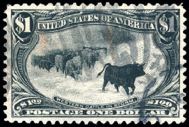 US Stamp Price Scott Cat. 292 - US$1.00 1898 Trans Mississippi Exposition. Schuyler J. Rumsey Philatelic Auctions, Apr 2015, Sale 60, Lot 2299