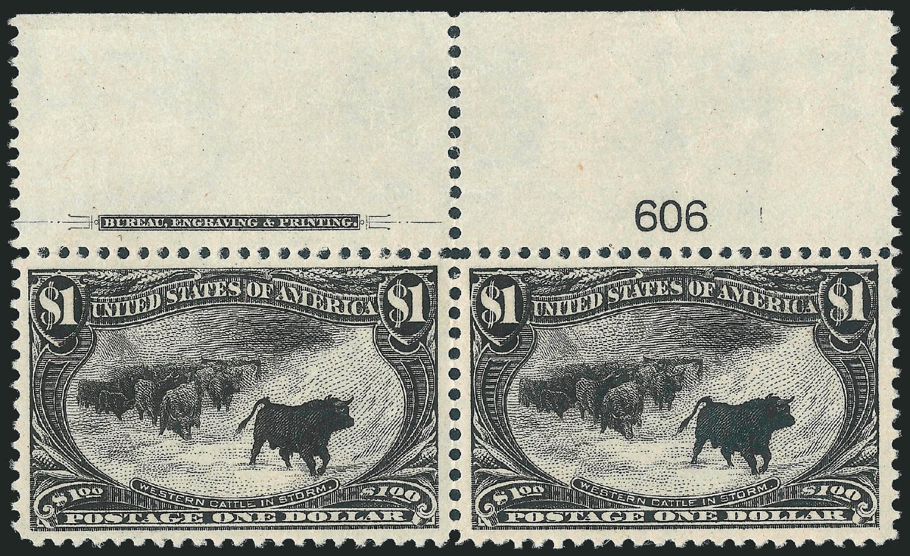 Cost of US Stamp Scott Catalogue # 292 - 1898 US$1.00 Trans Mississippi Exposition. Robert Siegel Auction Galleries, Nov 2013, Sale 1056, Lot 349
