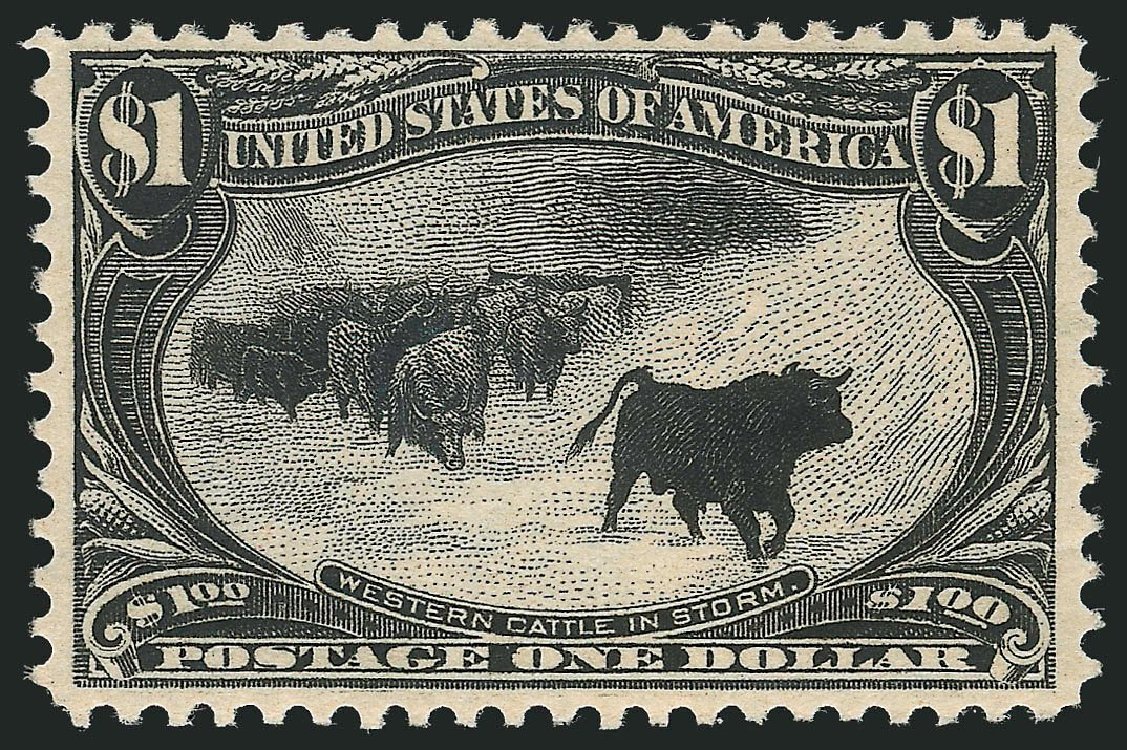 US Stamps Prices Scott Catalog # 292: 1898 US$1.00 Trans Mississippi Exposition. Robert Siegel Auction Galleries, Mar 2014, Sale 1067, Lot 1329