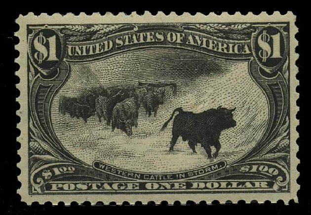 Value of US Stamp Scott Cat. # 292 - 1898 US$1.00 Trans Mississippi Exposition. Matthew Bennett International, Feb 2012, Sale 340, Lot 370