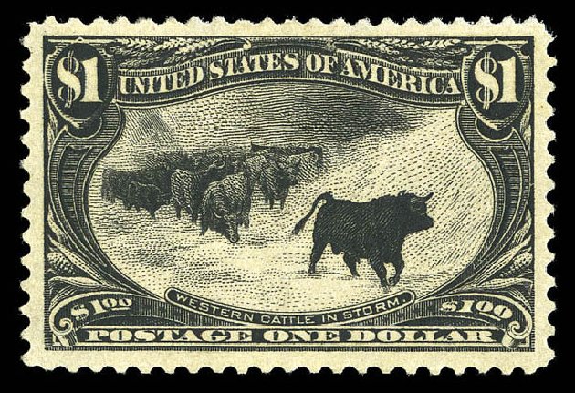 US Stamps Value Scott 292 - US$1.00 1898 Trans Mississippi Exposition. Matthew Bennett International, Sep 2012, Sale 345, Lot 290
