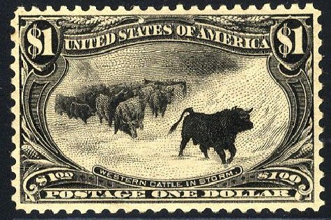 Costs of US Stamp Scott Catalogue #292: US$1.00 1898 Trans Mississippi Exposition. Cherrystone Auctions, Jan 2008, Sale 200801, Lot 1180