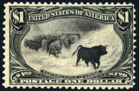 Costs of US Stamp Scott Cat. 292 - US$1.00 1898 Trans Mississippi Exposition. Harmer-Schau Auction Galleries, Aug 2011, Sale 90, Lot 1430
