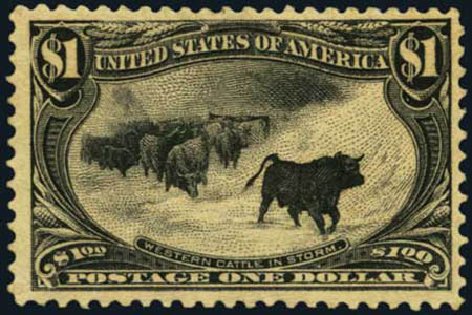 Costs of US Stamp Scott Catalog 292: 1898 US$1.00 Trans Mississippi Exposition. Harmer-Schau Auction Galleries, Oct 2011, Sale 91, Lot 250
