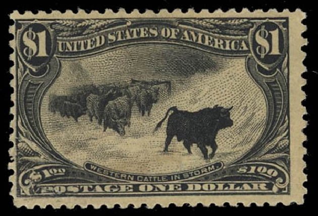 US Stamp Values Scott Cat. #292 - US$1.00 1898 Trans Mississippi Exposition. Daniel Kelleher Auctions, Oct 2011, Sale 626, Lot 280