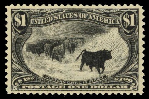 Costs of US Stamps Scott Cat. 292: 1898 US$1.00 Trans Mississippi Exposition. Daniel Kelleher Auctions, Oct 2014, Sale 660, Lot 2280