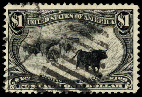 US Stamps Values Scott Cat. 292: US$1.00 1898 Trans Mississippi Exposition. Daniel Kelleher Auctions, May 2015, Sale 669, Lot 2830