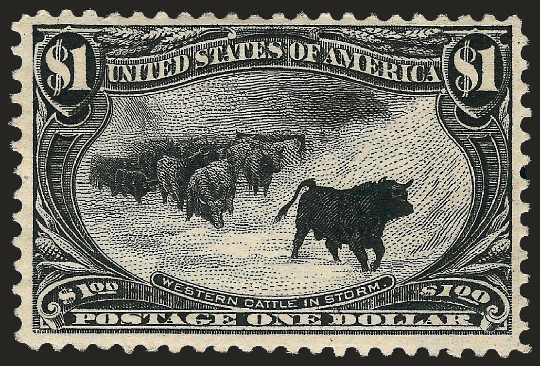 US Stamps Price Scott 292: US$1.00 1898 Trans Mississippi Exposition. Robert Siegel Auction Galleries, Sep 2008, Sale 962, Lot 2590