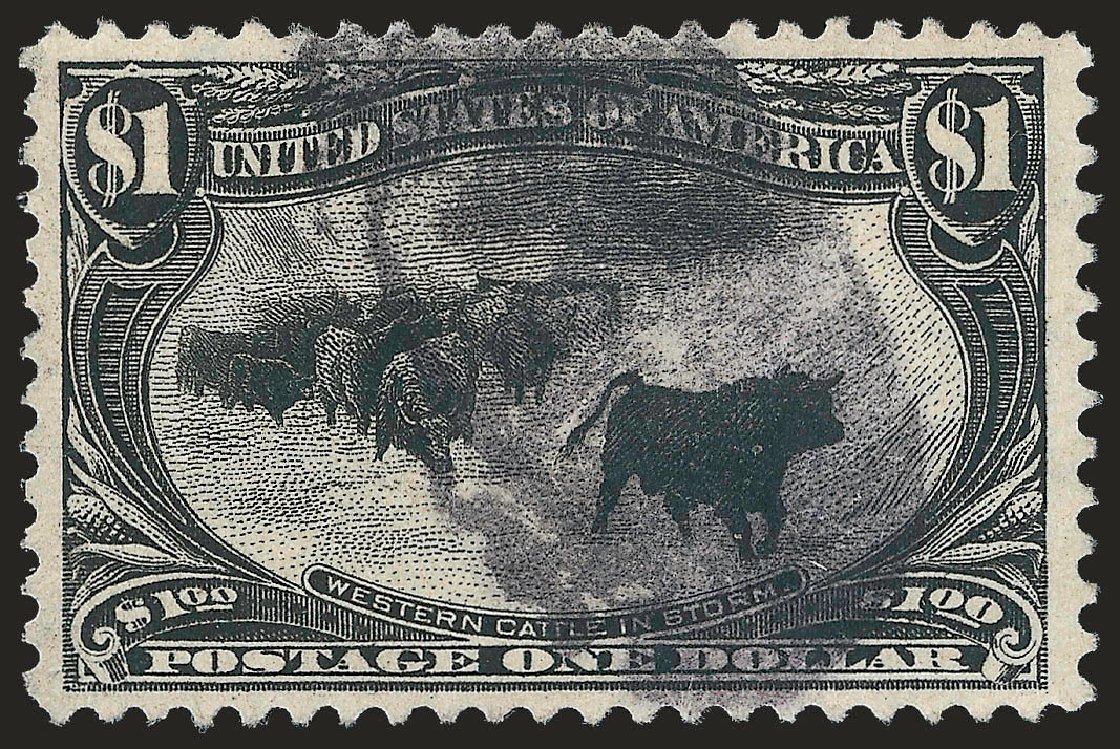 US Stamps Prices Scott Catalog 292: 1898 US$1.00 Trans Mississippi Exposition. Robert Siegel Auction Galleries, Apr 2010, Sale 984, Lot 720