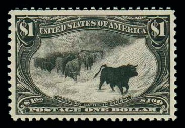 US Stamp Values Scott #292 - US$1.00 1898 Trans Mississippi Exposition. Matthew Bennett International, Oct 2007, Sale 322, Lot 2141