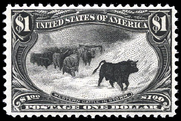 Cost of US Stamps Scott # 292 - US$1.00 1898 Trans Mississippi Exposition. Matthew Bennett International, Sep 2011, Sale 338, Lot 1901