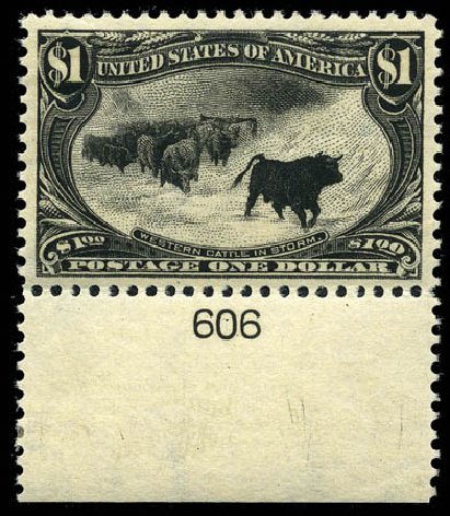 US Stamp Values Scott # 292: US$1.00 1898 Trans Mississippi Exposition. Matthew Bennett International, Feb 2012, Sale 340, Lot 371