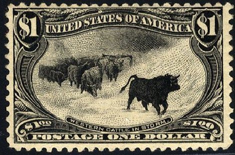 US Stamp Prices Scott Catalogue #292 - 1898 US$1.00 Trans Mississippi Exposition. Cherrystone Auctions, Jan 2008, Sale 200801, Lot 1181