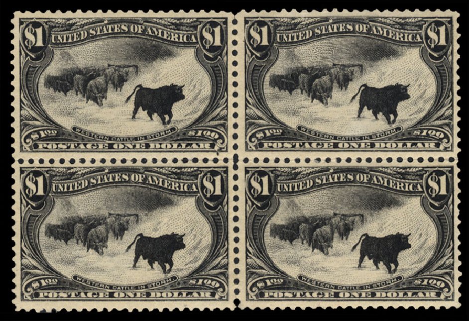 Cost of US Stamp Scott Catalog # 292: 1898 US$1.00 Trans Mississippi Exposition. Cherrystone Auctions, Mar 2010, Sale 201003, Lot 161