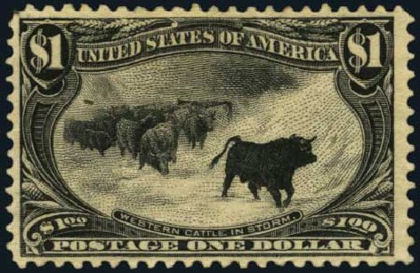 US Stamp Values Scott Catalog 292: US$1.00 1898 Trans Mississippi Exposition. Harmer-Schau Auction Galleries, Oct 2011, Sale 91, Lot 251