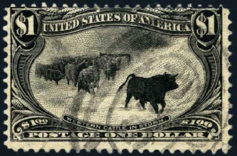 US Stamp Value Scott Catalogue #292: 1898 US$1.00 Trans Mississippi Exposition. Harmer-Schau Auction Galleries, May 2013, Sale 97, Lot 361