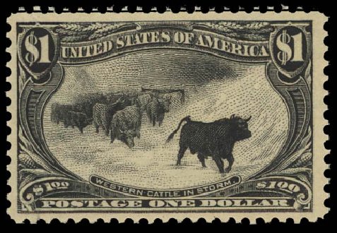 US Stamps Prices Scott Catalog # 292: 1898 US$1.00 Trans Mississippi Exposition. Daniel Kelleher Auctions, Apr 2012, Sale 629, Lot 271