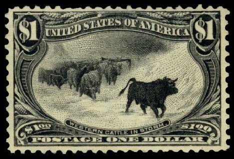 US Stamps Prices Scott Cat. # 292 - 1898 US$1.00 Trans Mississippi Exposition. Daniel Kelleher Auctions, Dec 2013, Sale 640, Lot 261