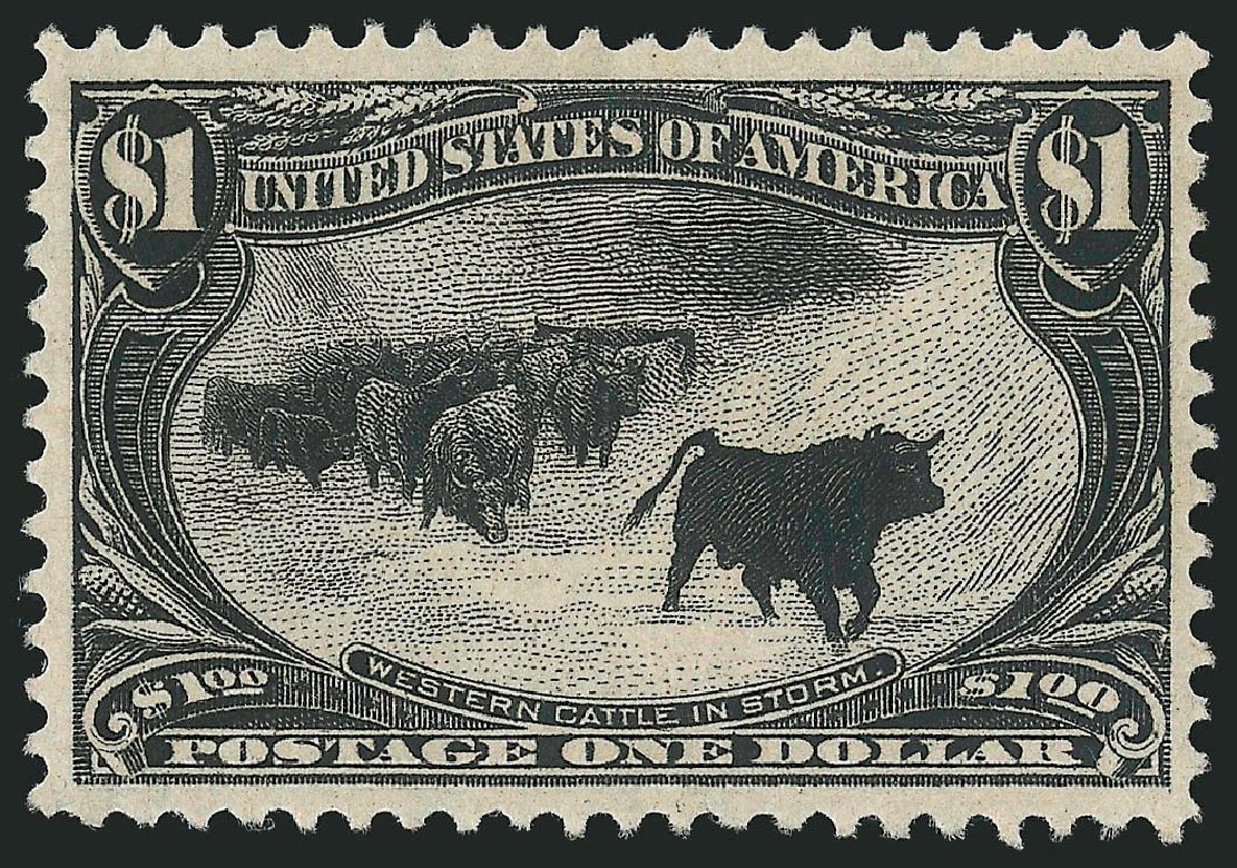 US Stamps Values Scott Catalogue #292 - 1898 US$1.00 Trans Mississippi Exposition. Robert Siegel Auction Galleries, Jul 2013, Sale 1050, Lot 441