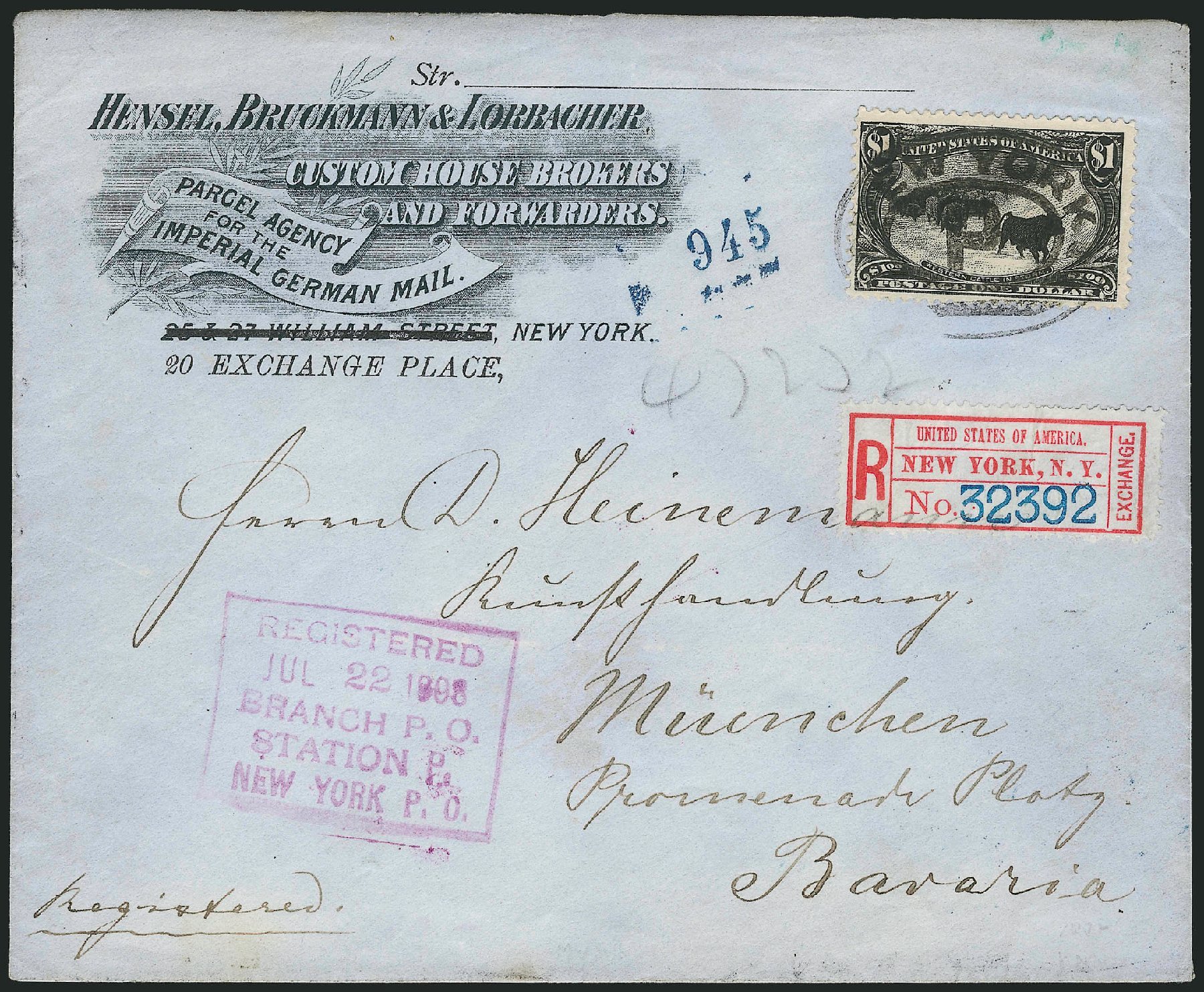 US Stamps Price Scott Catalogue # 292 - US$1.00 1898 Trans Mississippi Exposition. Robert Siegel Auction Galleries, Nov 2013, Sale 1056, Lot 441