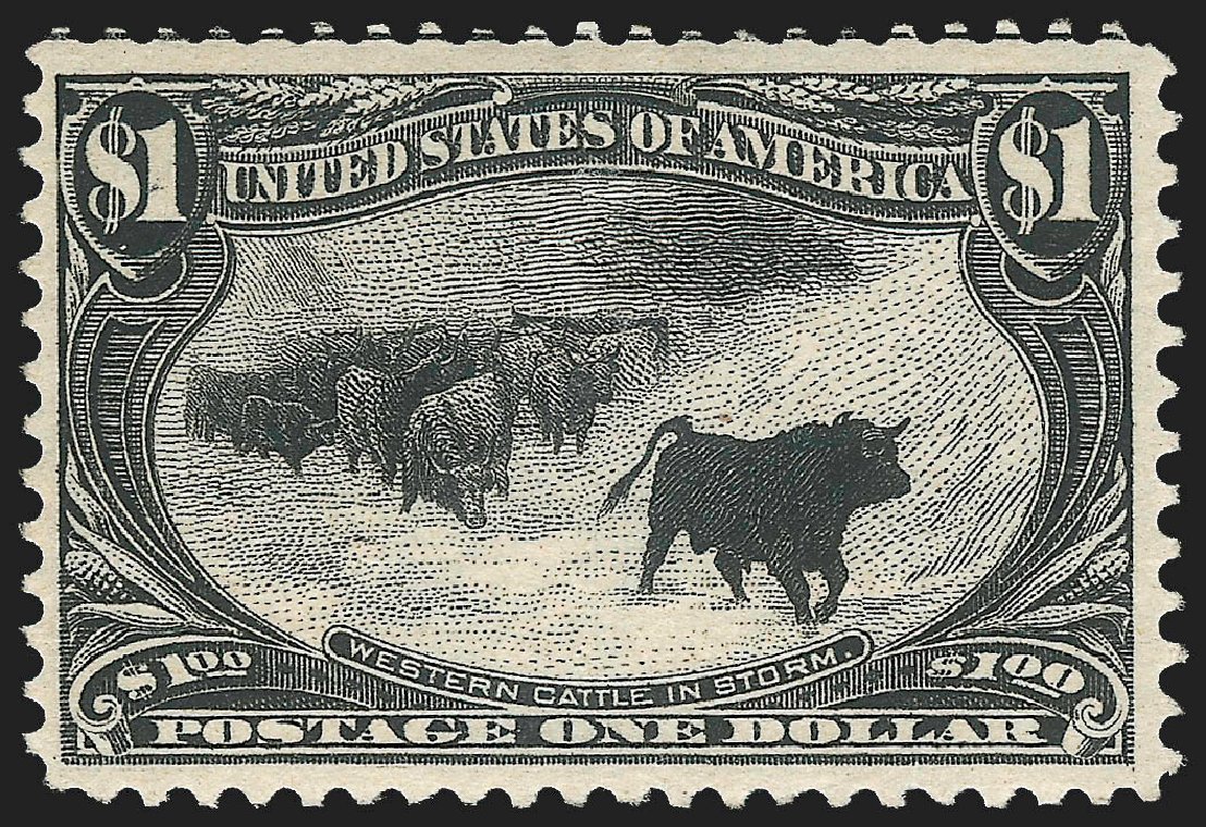 US Stamp Prices Scott Catalogue #292 - US$1.00 1898 Trans Mississippi Exposition. Robert Siegel Auction Galleries, Jul 2015, Sale 1107, Lot 391