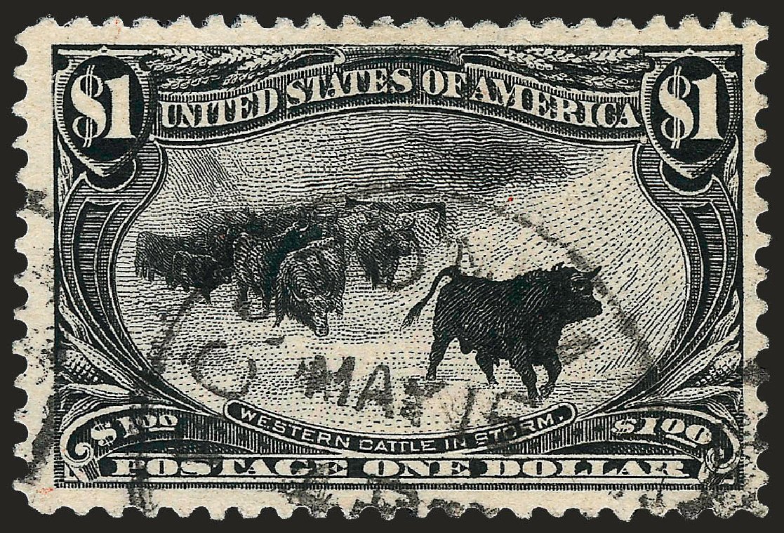 Price of US Stamp Scott Cat. 292 - 1898 US$1.00 Trans Mississippi Exposition. Robert Siegel Auction Galleries, Dec 2008, Sale 967, Lot 4491