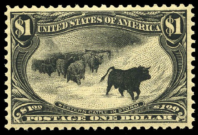 Value of US Stamps Scott Cat. #292 - 1898 US$1.00 Trans Mississippi Exposition. Matthew Bennett International, May 2014, Sale 350, Lot 424