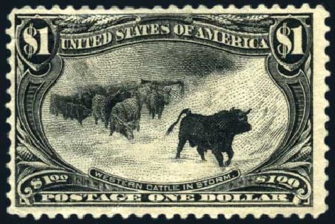 US Stamp Value Scott Catalogue # 292 - 1898 US$1.00 Trans Mississippi Exposition. Harmer-Schau Auction Galleries, Oct 2009, Sale 83, Lot 414