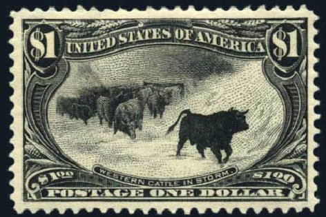 US Stamp Values Scott Cat. # 292 - US$1.00 1898 Trans Mississippi Exposition. Harmer-Schau Auction Galleries, Jul 2010, Sale 86, Lot 484