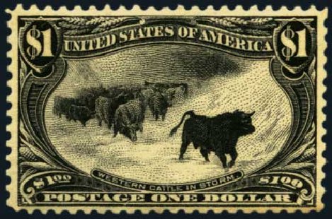 Costs of US Stamps Scott Catalogue 292: US$1.00 1898 Trans Mississippi Exposition. Harmer-Schau Auction Galleries, Jan 2013, Sale 96, Lot 524