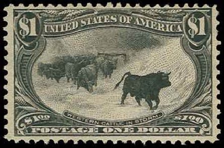 US Stamps Values Scott Catalogue #292 - US$1.00 1898 Trans Mississippi Exposition. H.R. Harmer, Nov 2013, Sale 3004, Lot 1214