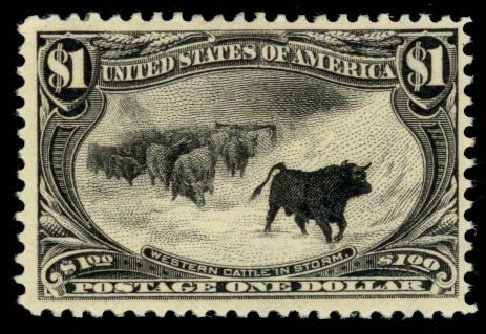 Value of US Stamp Scott Catalog #292: 1898 US$1.00 Trans Mississippi Exposition. Daniel Kelleher Auctions, Apr 2013, Sale 636, Lot 234