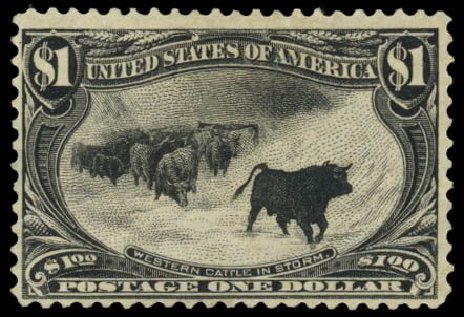 Values of US Stamps Scott 292: US$1.00 1898 Trans Mississippi Exposition. Daniel Kelleher Auctions, May 2014, Sale 652, Lot 444