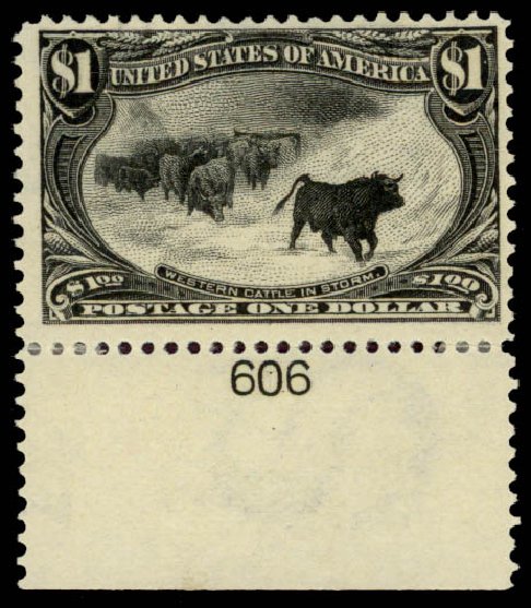 US Stamps Prices Scott Catalogue 292: US$1.00 1898 Trans Mississippi Exposition. Daniel Kelleher Auctions, May 2015, Sale 669, Lot 2824