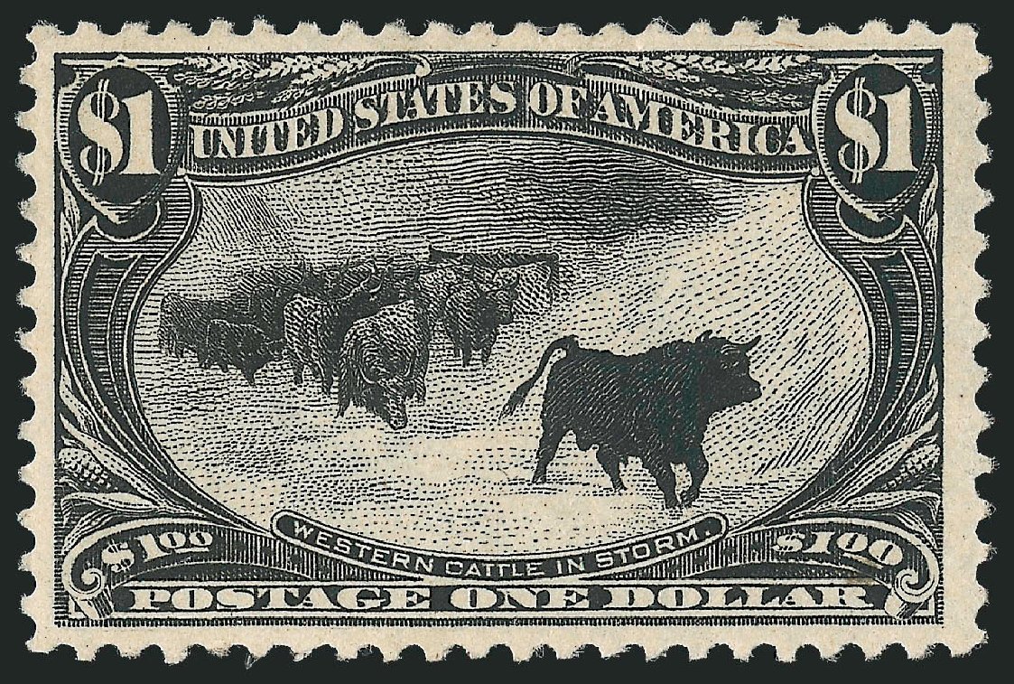 Values of US Stamp Scott Cat. # 292: US$1.00 1898 Trans Mississippi Exposition. Robert Siegel Auction Galleries, Jun 2011, Sale 1011, Lot 654