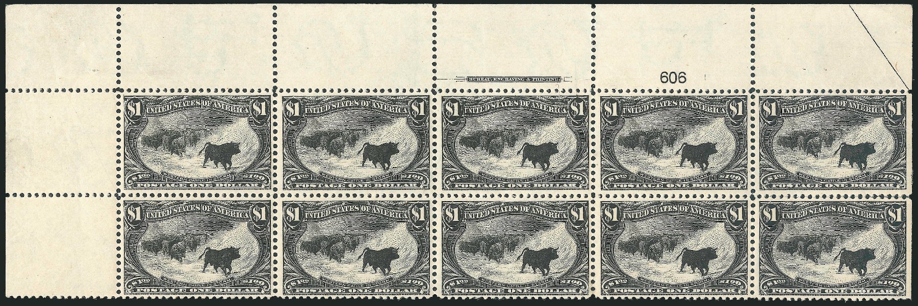 Value of US Stamps Scott Cat. #292: 1898 US$1.00 Trans Mississippi Exposition. Robert Siegel Auction Galleries, Nov 2013, Sale 1056, Lot 334