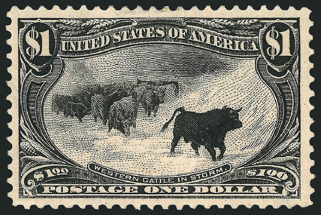 US Stamp Value Scott Catalogue 292 - 1898 US$1.00 Trans Mississippi Exposition. Robert Siegel Auction Galleries, Jun 2015, Sale 1100, Lot 64