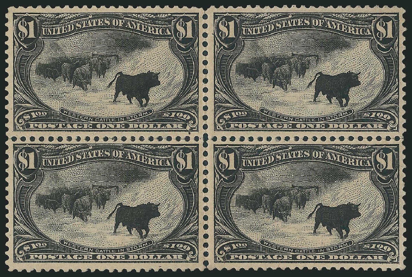 Price of US Stamps Scott # 292 - 1898 US$1.00 Trans Mississippi Exposition. Robert Siegel Auction Galleries, Oct 2010, Sale 997, Lot 5814